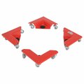 Vestil Red Steel Corner Mover Dolly 1200 lb Capacity Per Set 4 Pack CMD-S-300-4PK